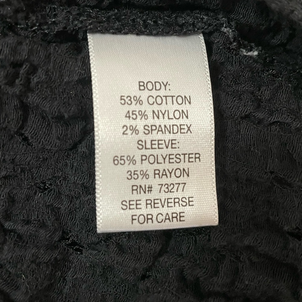 Vera Wang Lace Top Size XL‎ Black - Picture 9 of 9